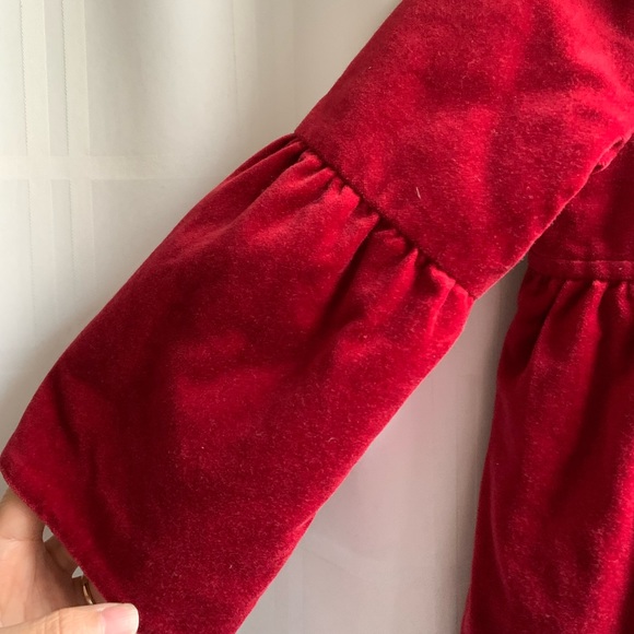 Janie and Jack Girls Holiday Velvet And Silk Coat And Beret Silk Rosettes. 2T 3T - Picture 3 of 11